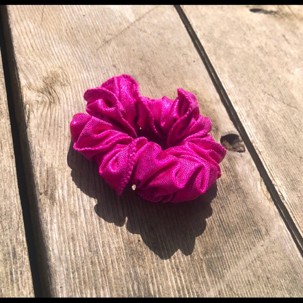Pink sparkly scrunchie